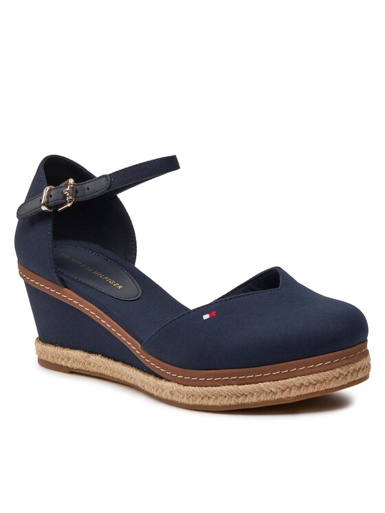 Tommy Hilfiger Tommy Hilfiger Еспадрили Basic Closed Toe Mid Wedge FW0FW04787 Тъмносин