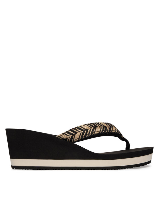 Tommy Hilfiger Tommy Hilfiger Šlepetės per pirštą Rope Strap FW0FW09197 Juoda