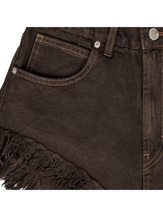 MissDenim MissDenim Szorty jeansowe High Waist Brązowy Regular Fit