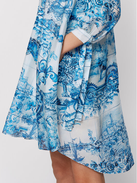 BOSS Boss Poletna obleka Difloru 50454550 Modra Oversize