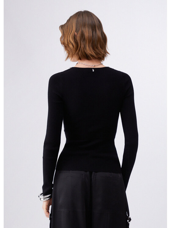 Liu Jo Liu Jo Sweter PA6021MS99EC3912 Czarny Slim Fit
