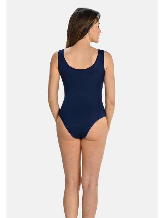 Teyli Teyli Body damskie na szerokich ramiączkach Esme Niebieski Regular Fit