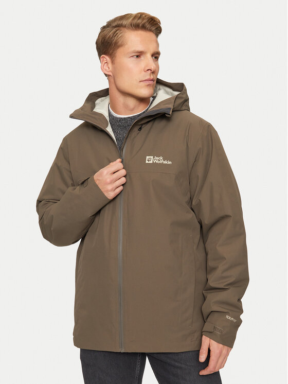 Jack Wolfskin Nepremokavá bunda Wisper Ins A61870 Hnedá Regular Fit