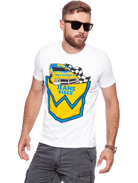 Wrangler Wrangler T-Shirt B&Y CREW TEE Kolorowy Regular Fit