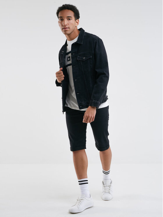 BIG STAR BIG STAR Szorty jeansowe conner_901 Czarny Bermuda Fit