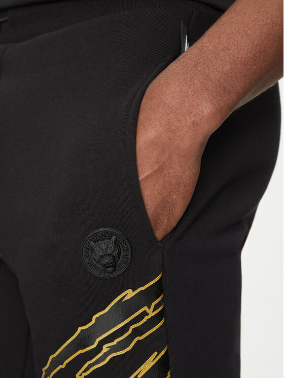 Plein Sport Plein Sport Teplákové kalhoty SAEC MJT2490 STE001N Černá Loose Fit