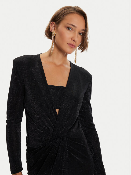 Simona Corsellini Simona Corsellini Večernja haljina A24CEAB045 Crna Slim Fit
