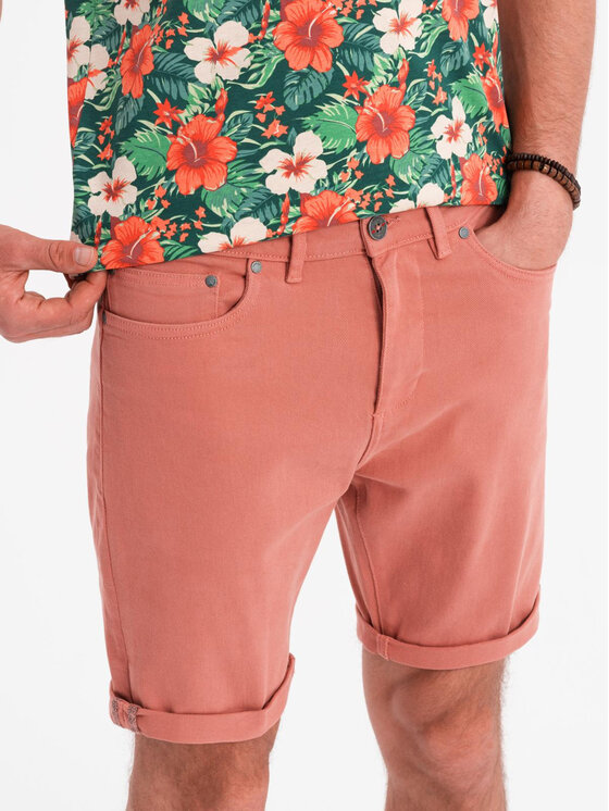 Ombre Ombre Szorty jeansowe OM-SRDS-0162 Różowy Regular Fit