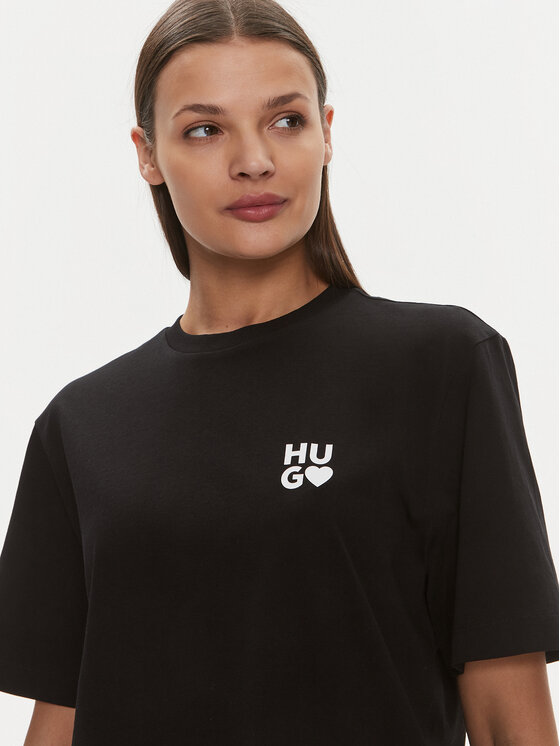 HUGO Hugo T-krekls Dashire_4 50489198 Melns Regular Fit
