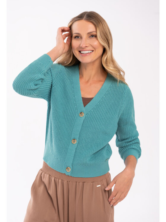 Volcano Volcano Sweter S-MELA Zielony Regular Fit