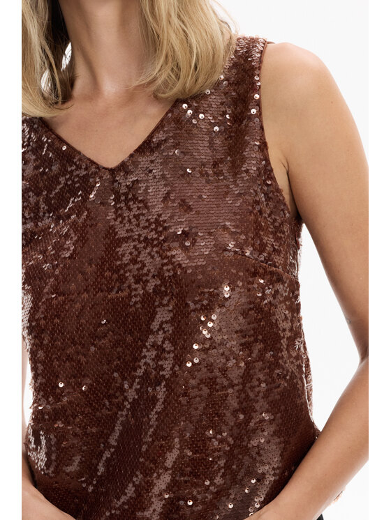 Deni Cler Milano Deni Cler Milano Top W-DC-0055-F5-F8-70-1 Brązowy Regular Fit