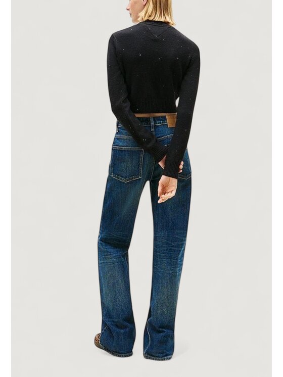 Tommy Jeans Tommy Jeans Πουλόβερ TJW SPARKLE FLAG SWE Μαύρο Casual Fit