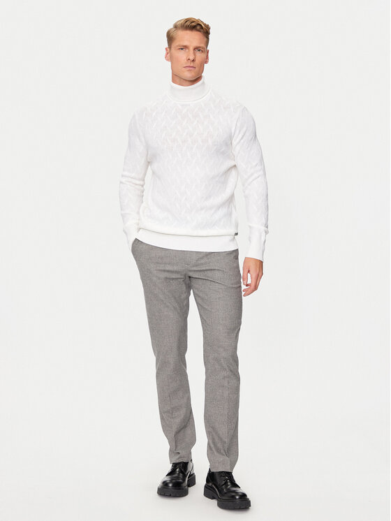 KARL LAGERFELD KARL LAGERFELD Golf 655020 544399 Biały Regular Fit