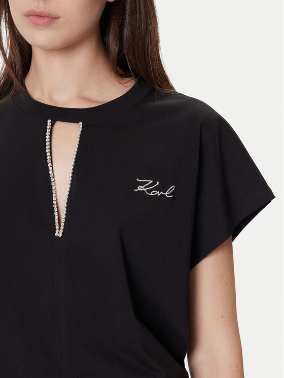KARL LAGERFELD KARL LAGERFELD Blúz A4W17046 Fekete Relaxed Fit