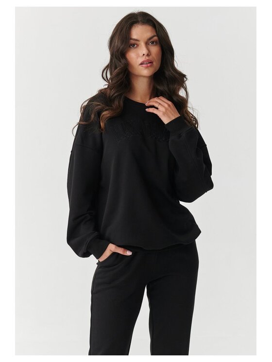 Makadamia Makadamia Dres M889 Czarny Relaxed Fit