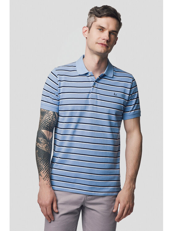 Lancerto Lancerto Komplet koszulek polo Logan ZESTAW00001879 Biały Regular Fit