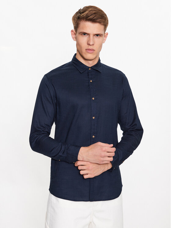 Camicia 12220481 Blu scuro Slim Fit