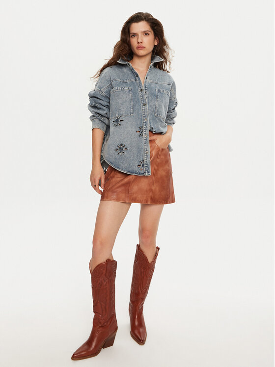 One Teaspoon One Teaspoon cămașă de blugi 26501 Albastru Regular Fit