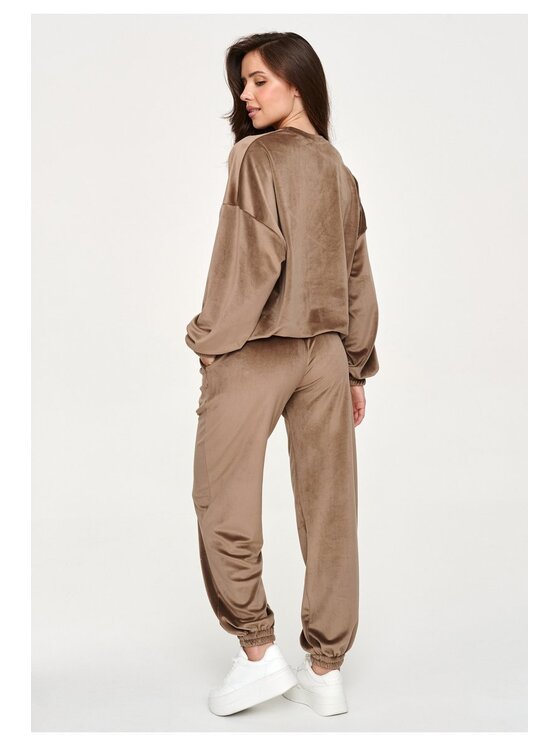 Makadamia Makadamia Dres M954 Brązowy Regular Fit