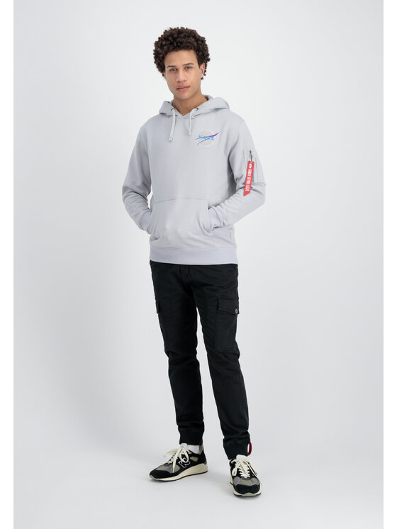 Alpha Industries Alpha Industries Bluza Dark Side Hoodie Szary Regular Fit
