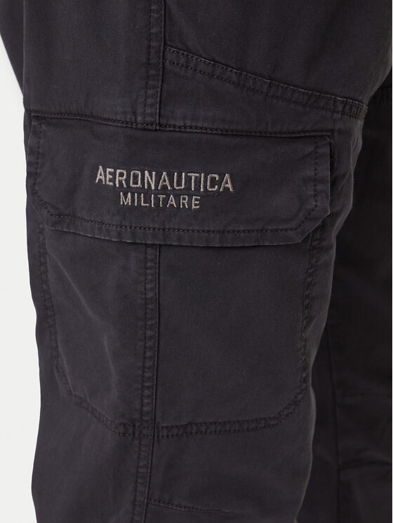 Aeronautica Militare Aeronautica Militare Kalhoty z materiálu 252PA1633UCT03399 Tmavomodrá Tapered Fit