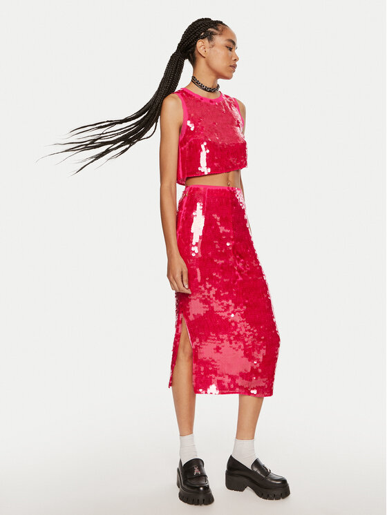 Patrizia Pepe Patrizia Pepe Midi szoknya 8G0413 A455 M513 Rózsaszín Regular Fit