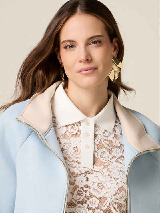 Oltre Oltre Cappotto invernale 8005J000244N0R4 Turchese Over Fit