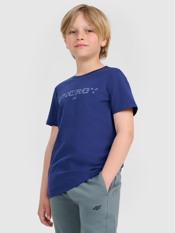 4F 4F T-Shirt BASIC+ Granatowy Regular Fit