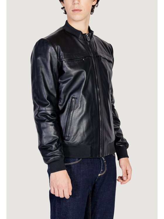 Peuterey Peuterey Giacca di pelle SANDS LEATHER WS 06 Nero Regular Fit
