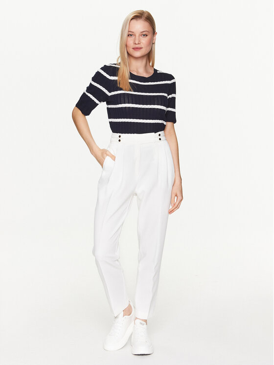 NAF NAF NAF NAF Hlače iz tkanine Efonda XENP57 Écru Regular Fit