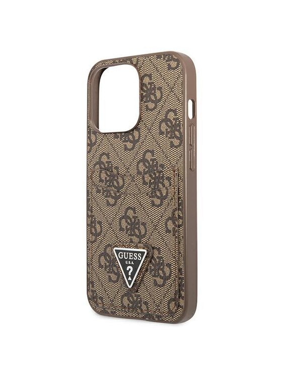 Guess Guess Etui na telefon iPhone 13 Pro Brązowy