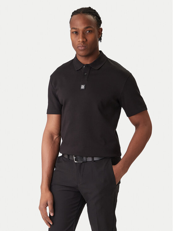 HUGO Tricou polo Deabono_D 50517638 Negru Regular Fit