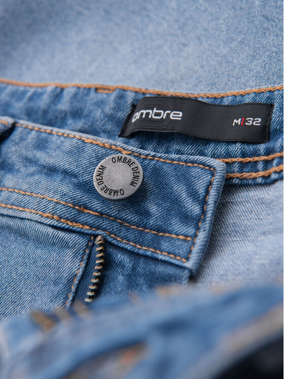Ombre Ombre Szorty jeansowe OM-SRDS-0171 Niebieski Regular Fit