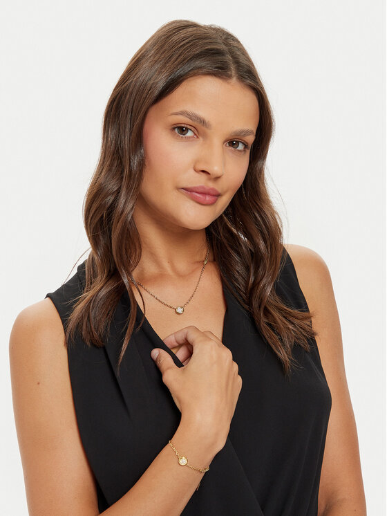 Guess Guess Zestaw łańcuszek i bransoletka JUBS04 692JW Złoty