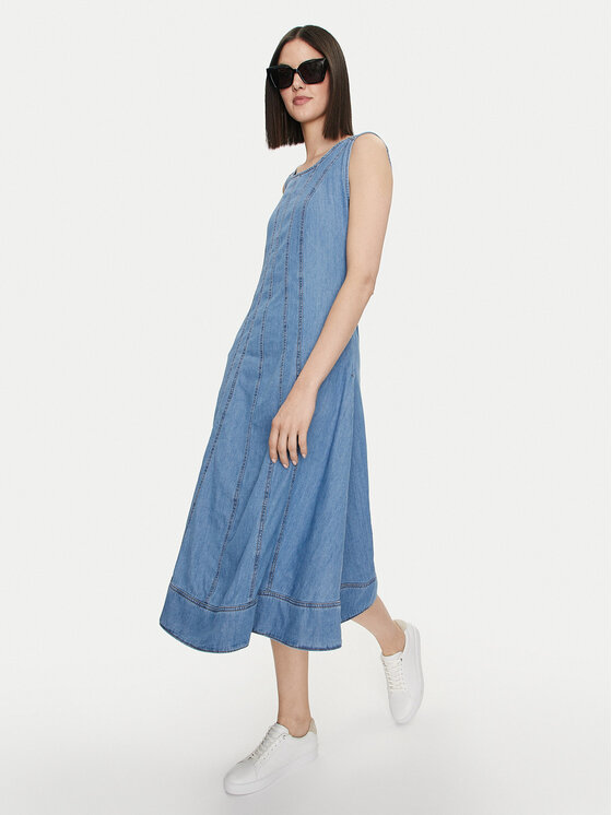 United Colors Of Benetton United Colors Of Benetton Džinsinė suknelė 4SULDV087 Mėlyna Regular Fit