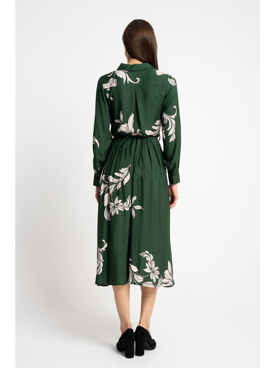 CLICK CLICK Každodenní šaty 60-6153 Zelená Regular Fit