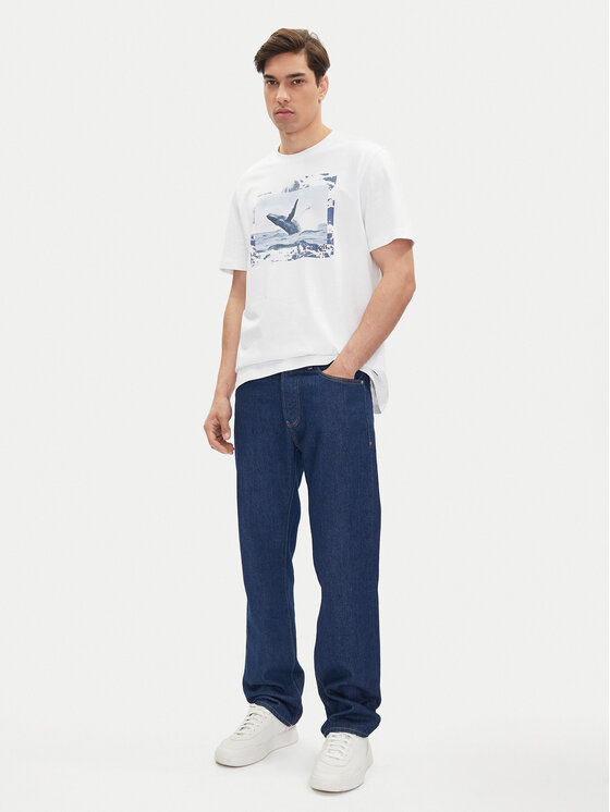 BOSS BOSS Póló Te_Dunetrace 50539187 Fehér Regular Fit