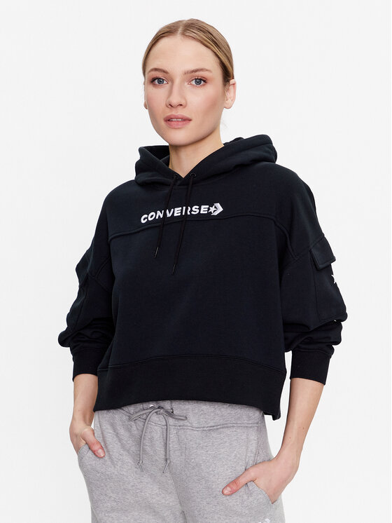 Converse Mikina Fashion 10024527-A03 Čierna Relaxed Fit