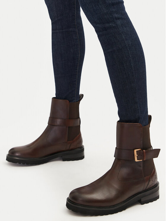JOOP! JOOP! Polokozačky 4140007699 Hnědá