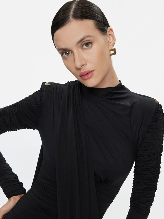 Elisabetta Franchi Elisabetta Franchi Cocktail obleka AB-398-37E2-V450 Črna Slim Fit