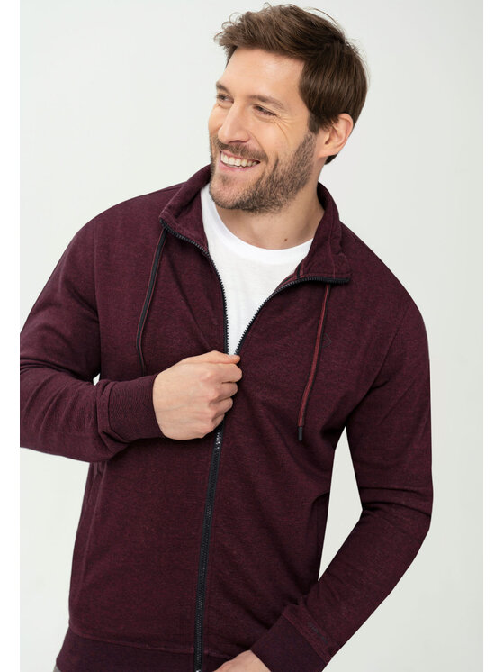 Volcano Volcano Bluza B-TAWIN Bordowy Regular Fit