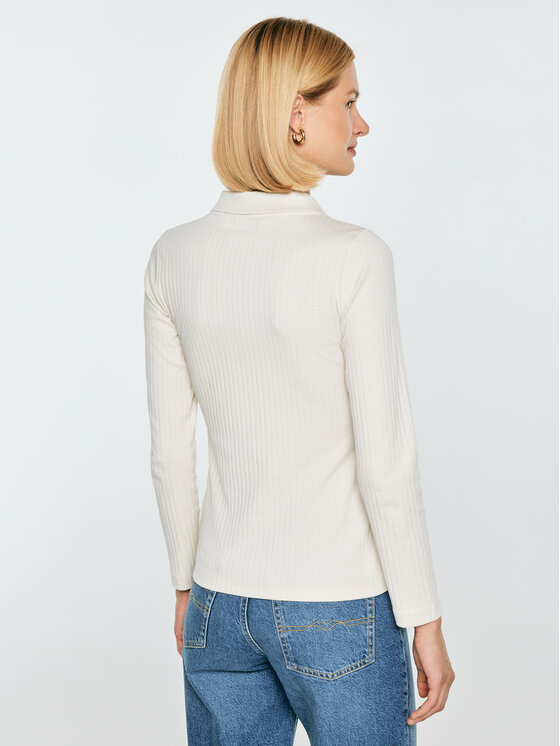 BIG STAR BIG STAR Bluzka DELFINA Kremowy Slim Fit