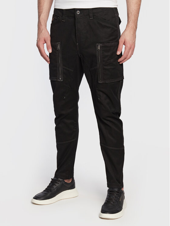 G-Star Raw Hlače Iz Tkanine Zip Pocket 3D D21975-C105-6484 Črna Skinny Fit