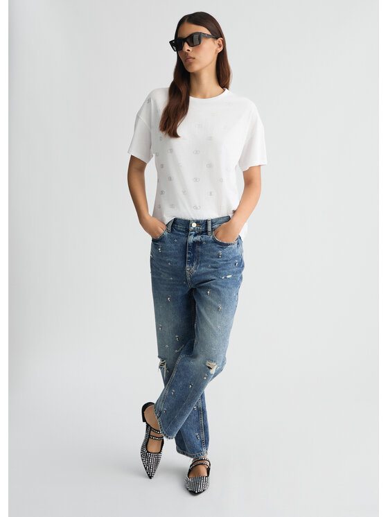 Liu Jo Liu Jo T-Shirt WA5147JS923M9497 Biały Regular Fit