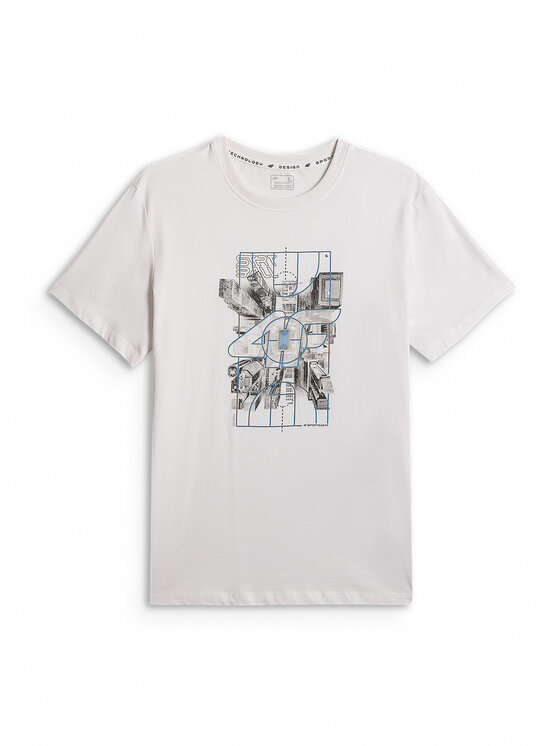 4F 4F T-Shirt CITY Biały Regular Fit