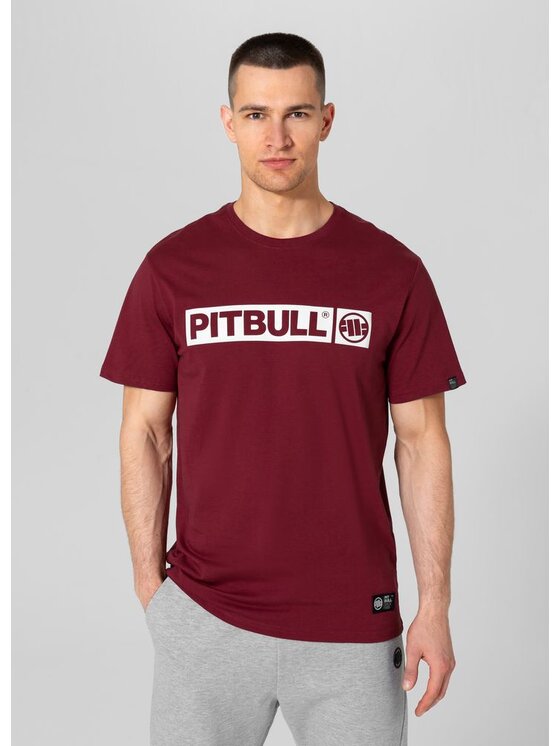 PITBULL PITBULL T-Shirt Koszulka Bordowy Regular Fit