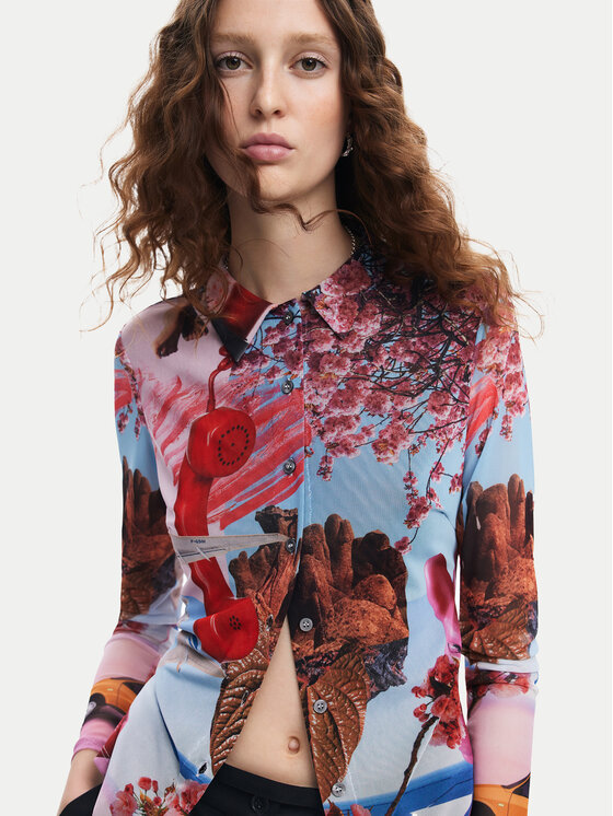 Desigual Desigual Μπλουζάκι Surreal Blossom 24WWTK84 Έγχρωμο Slim Fit