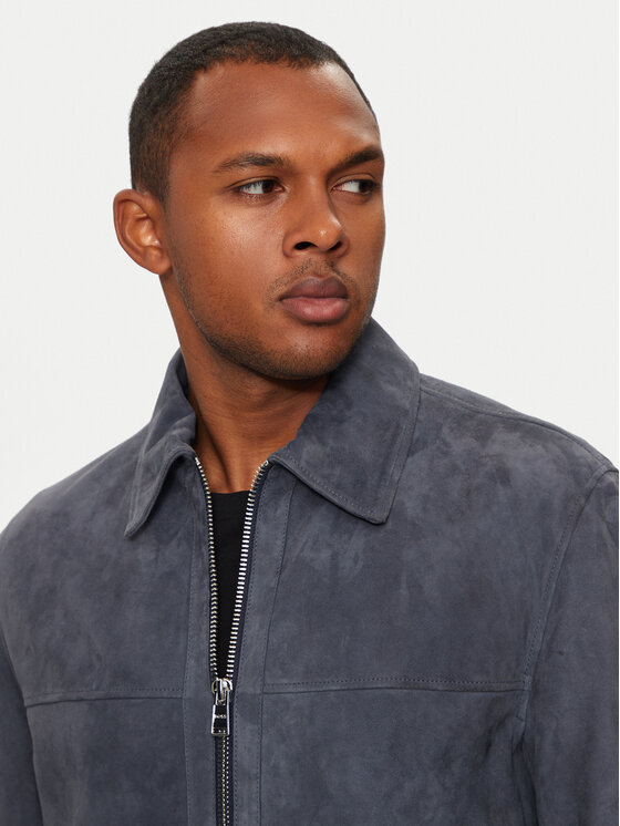 BOSS Boss Lederjacke Malbano4 50510178 Dunkelblau Regular Fit
