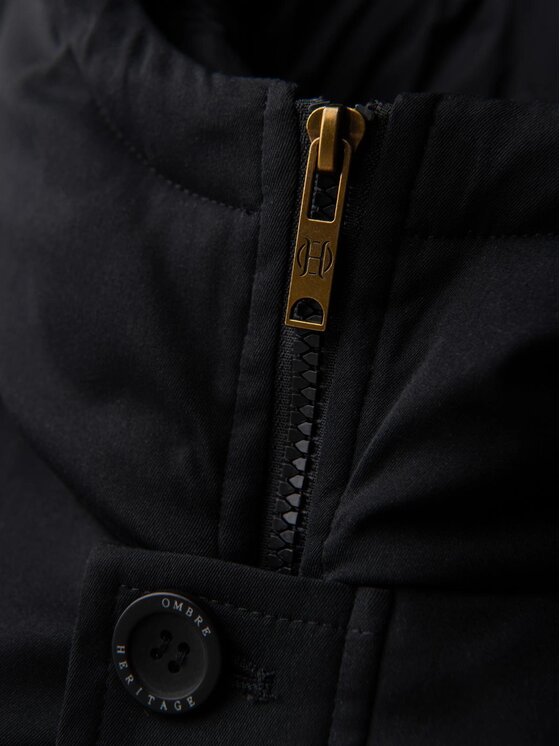 Ombre Ombre Parka OM-JAPJ-0287 Czarny Regular Fit