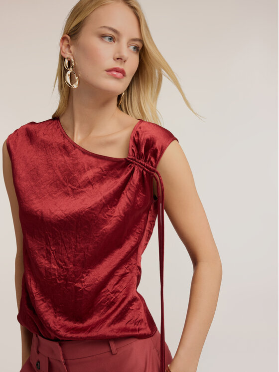 Motivi Motivi Top D096Q000615N036 Bordeaux Cropp Fit